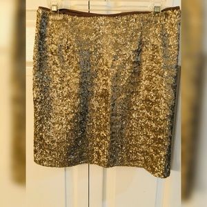Cache Sequins Gold Skirt
